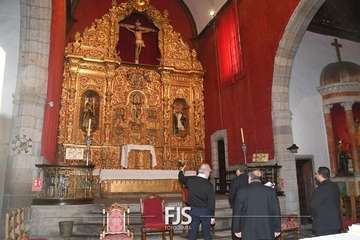 Visita del nuncio del Papa a la Basílica de Telde/Francisco Javier Santana y Antonio Alí.